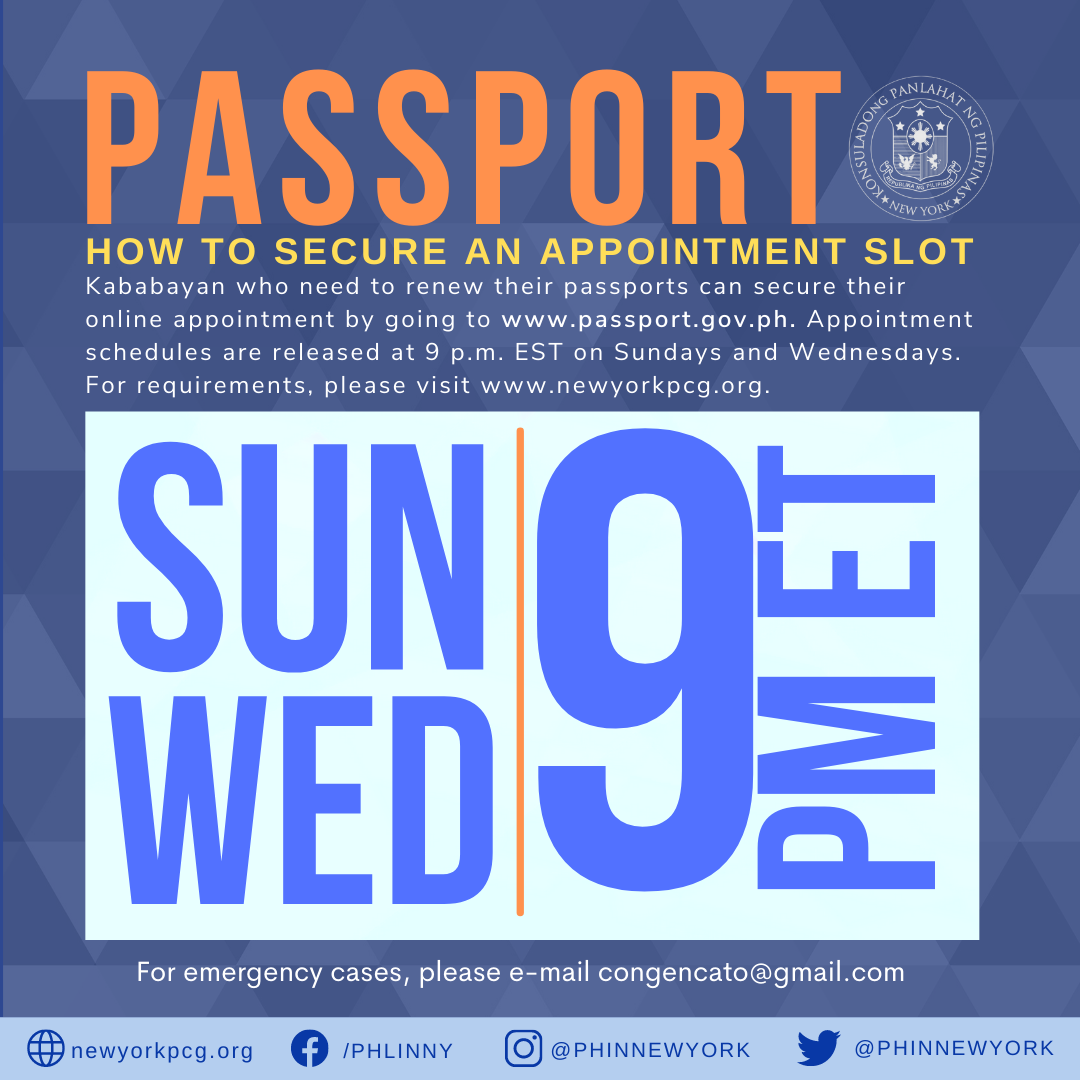 Appointment to renew passport