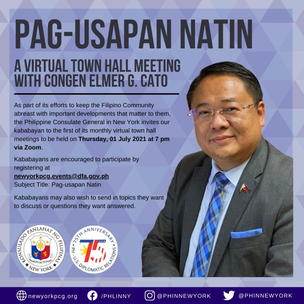 PAG-USAPAN NATIN: A Virtual Town Hall Meeting with ConGen Elmer G. Cato ...